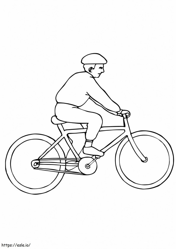 Pria Mengendarai Sepeda Gambar Mewarnai