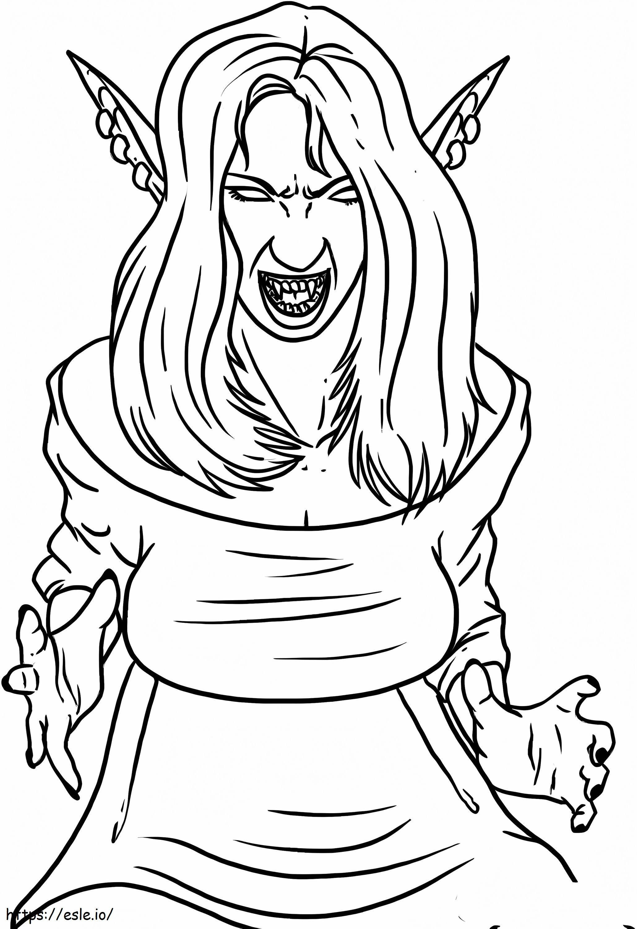 Angry Vampire coloring page