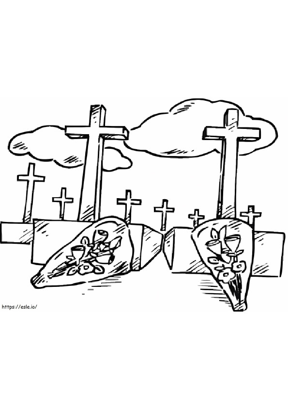 Scary Cemetery coloring page