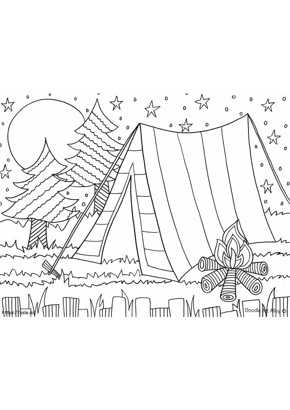 Camping 1 coloring page