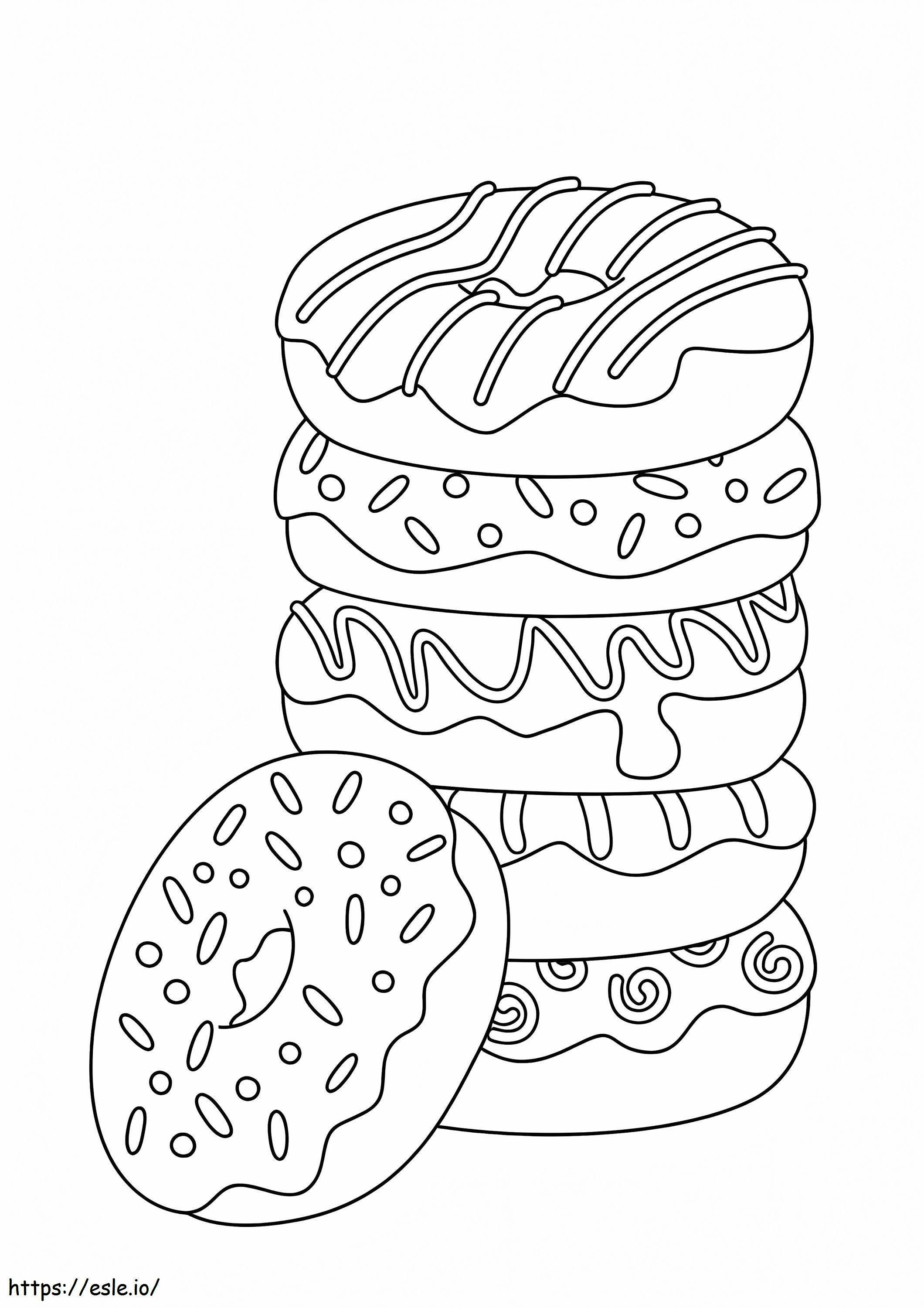 Postre De Donut para colorear