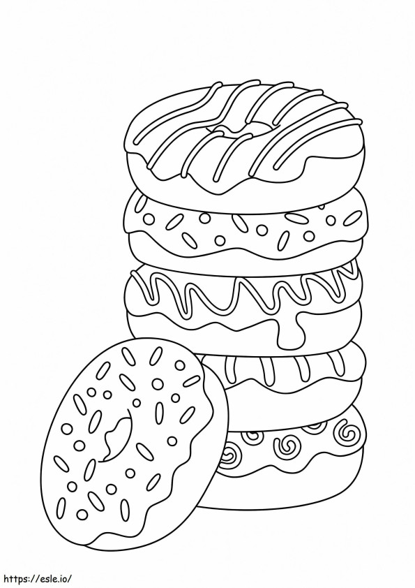 Donut-Dessert ausmalbilder