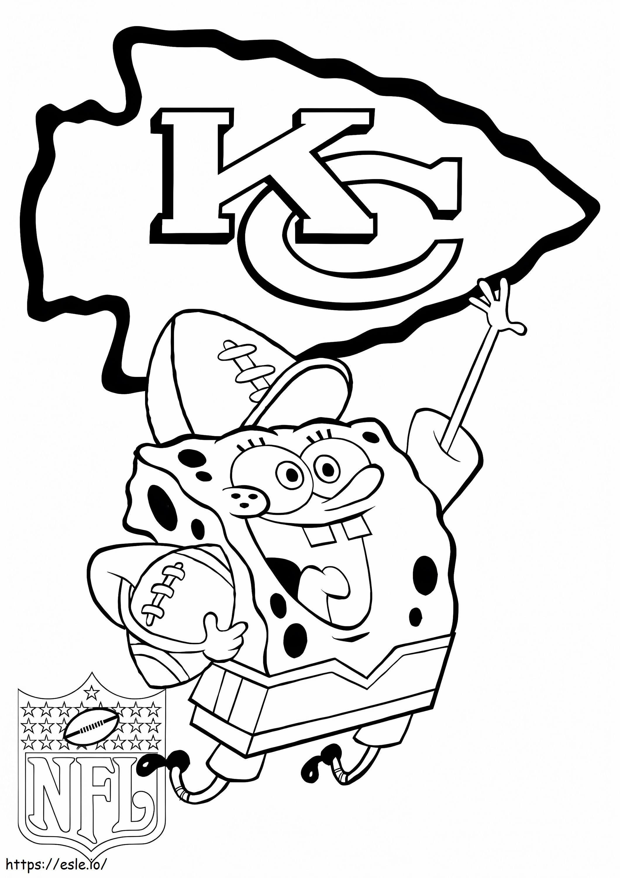 Kansas City Chiefs With Spongebob coloring page