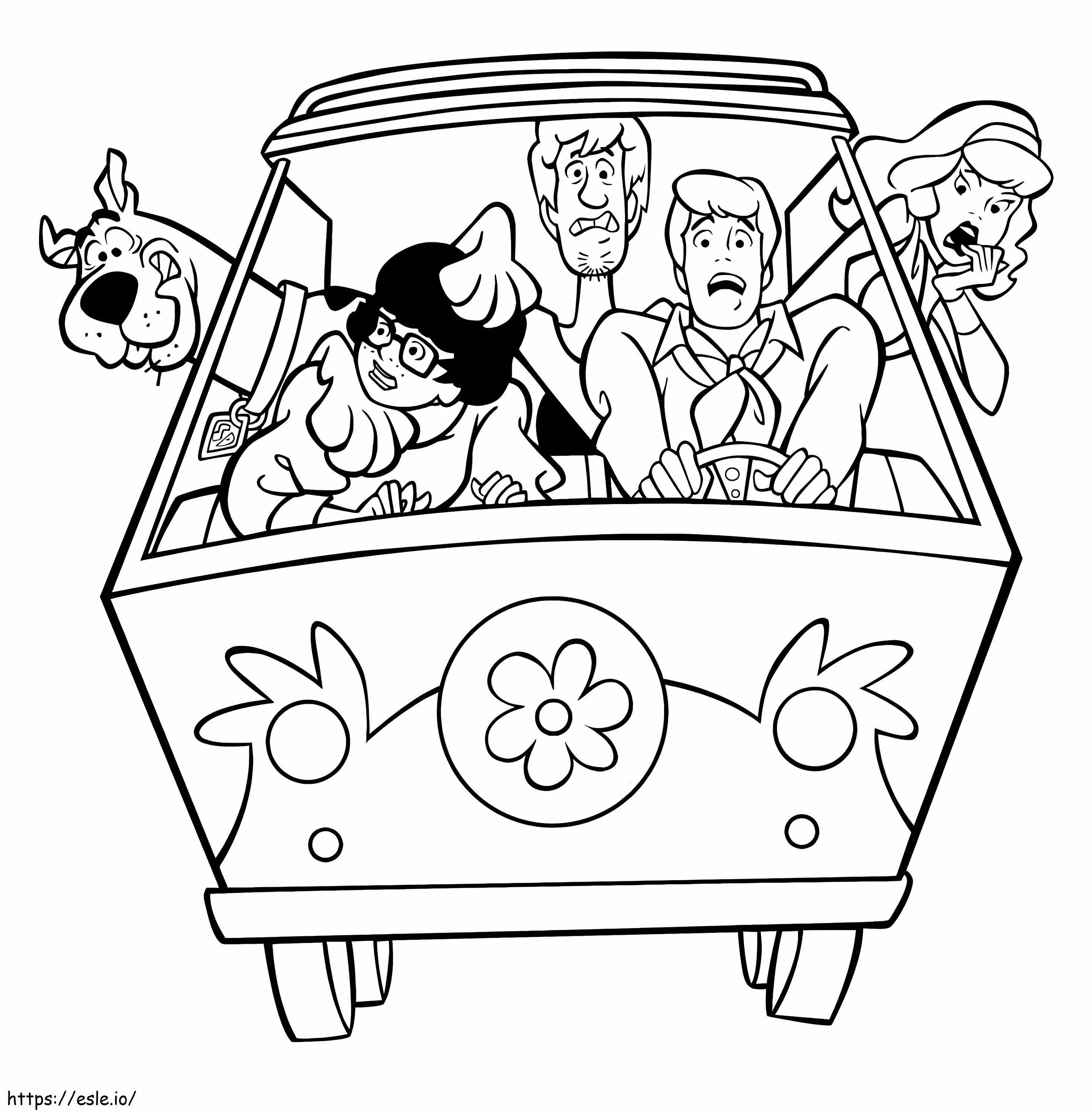 Coloriage Shaggy et Scooby Doo effrayés à imprimer dessin
