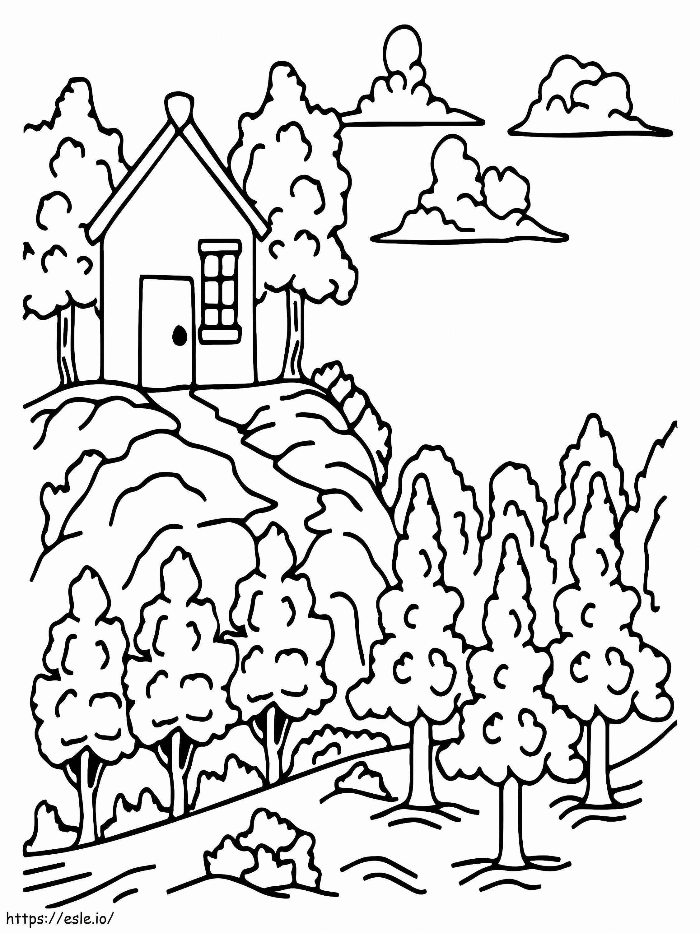 Forest Hill House coloring page