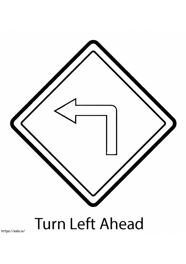 Left Turn Ahead coloring page