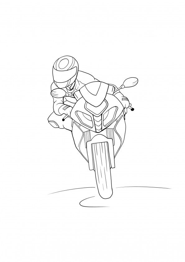 motorbike racing to color and free print