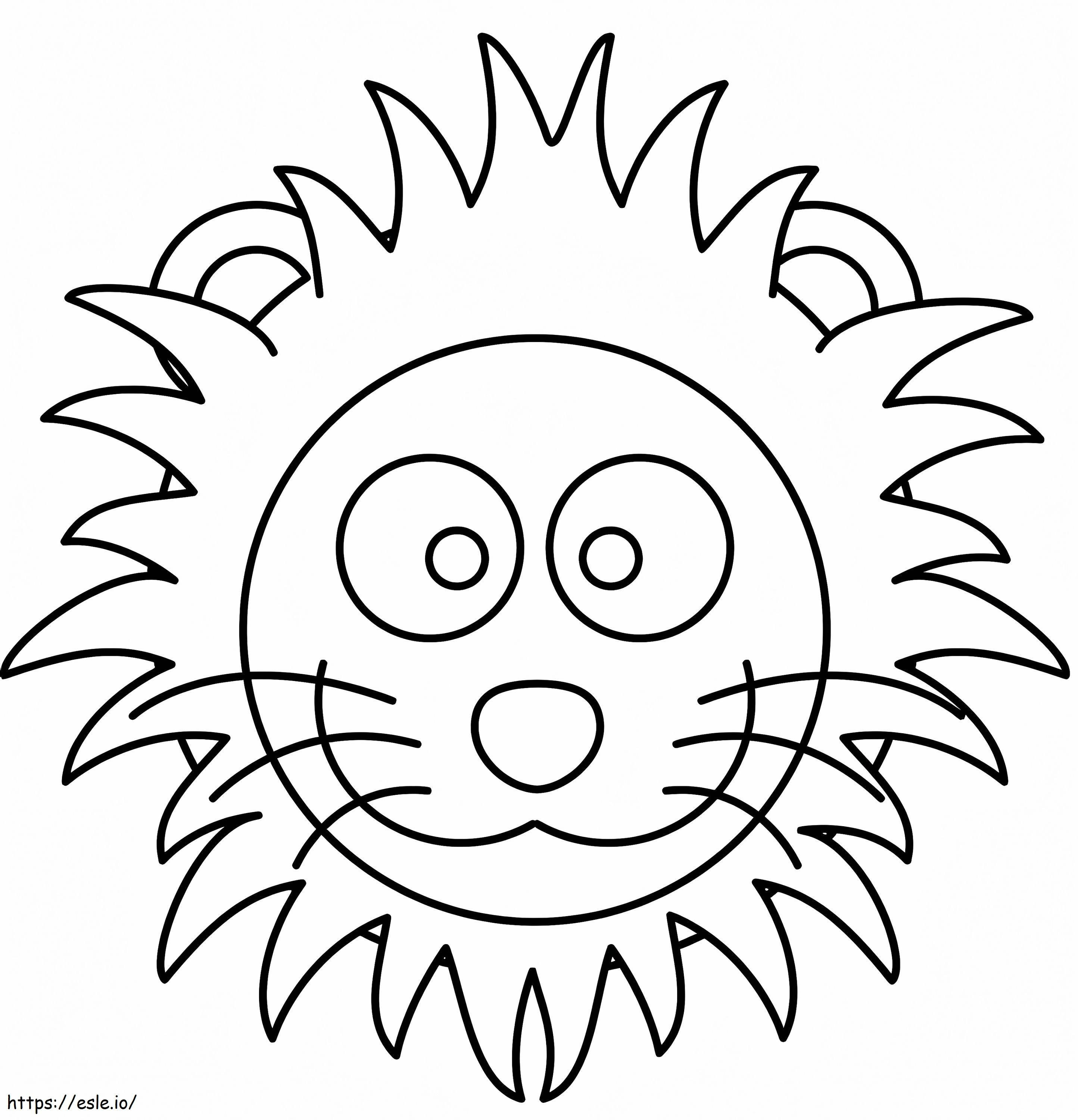 Funny Lion Face coloring page
