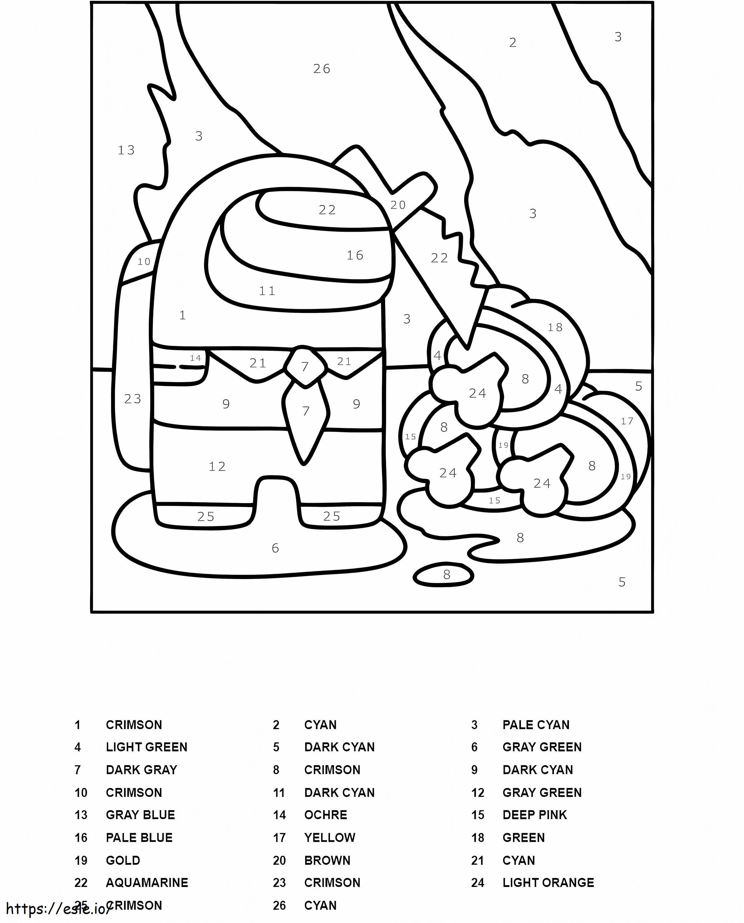 Impostor Among Us Color By Number coloring page