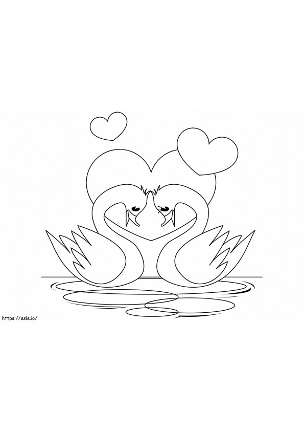 1526460531 Valentine Swans A4 E1618892267168 coloring page