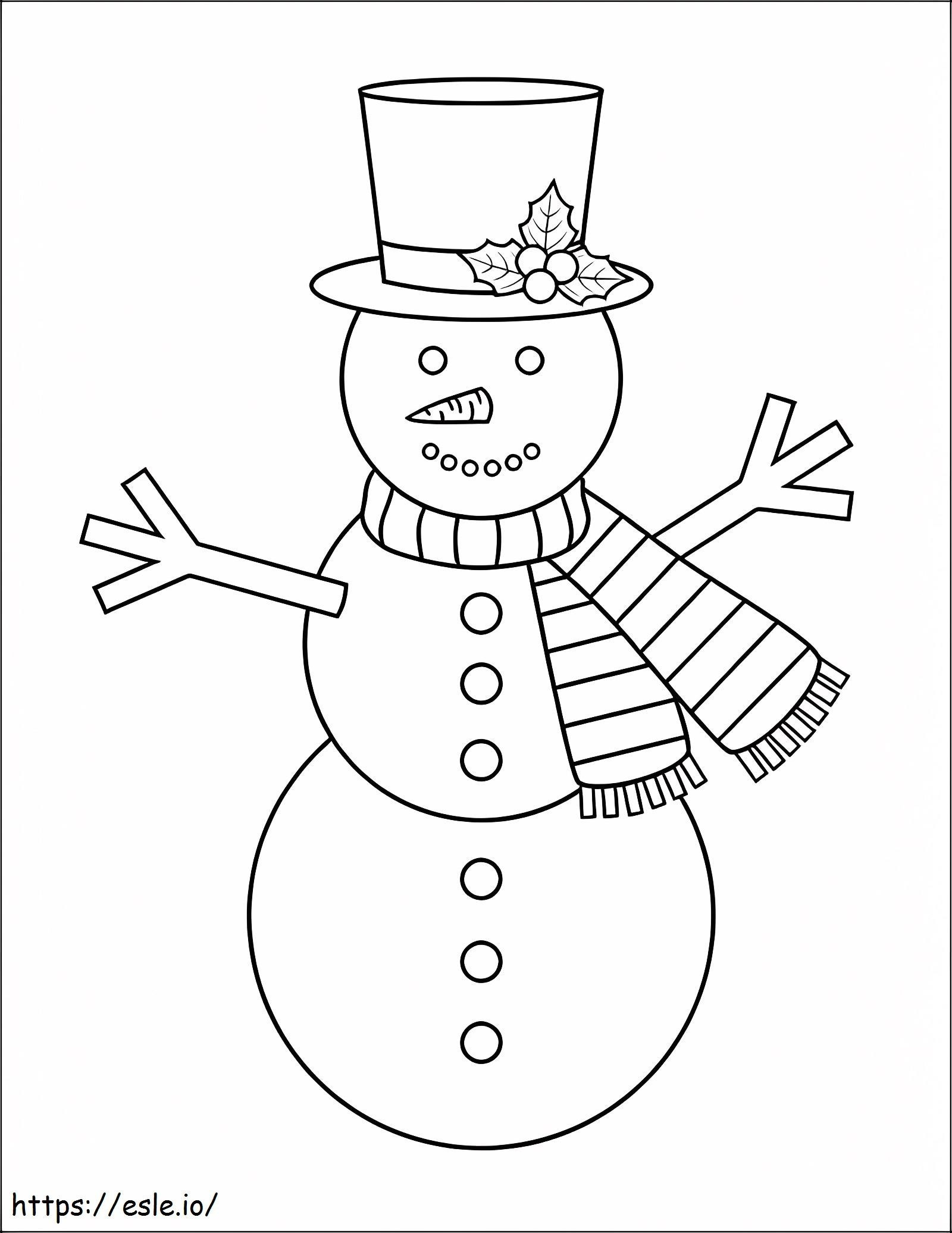 Gentle Snowman coloring page