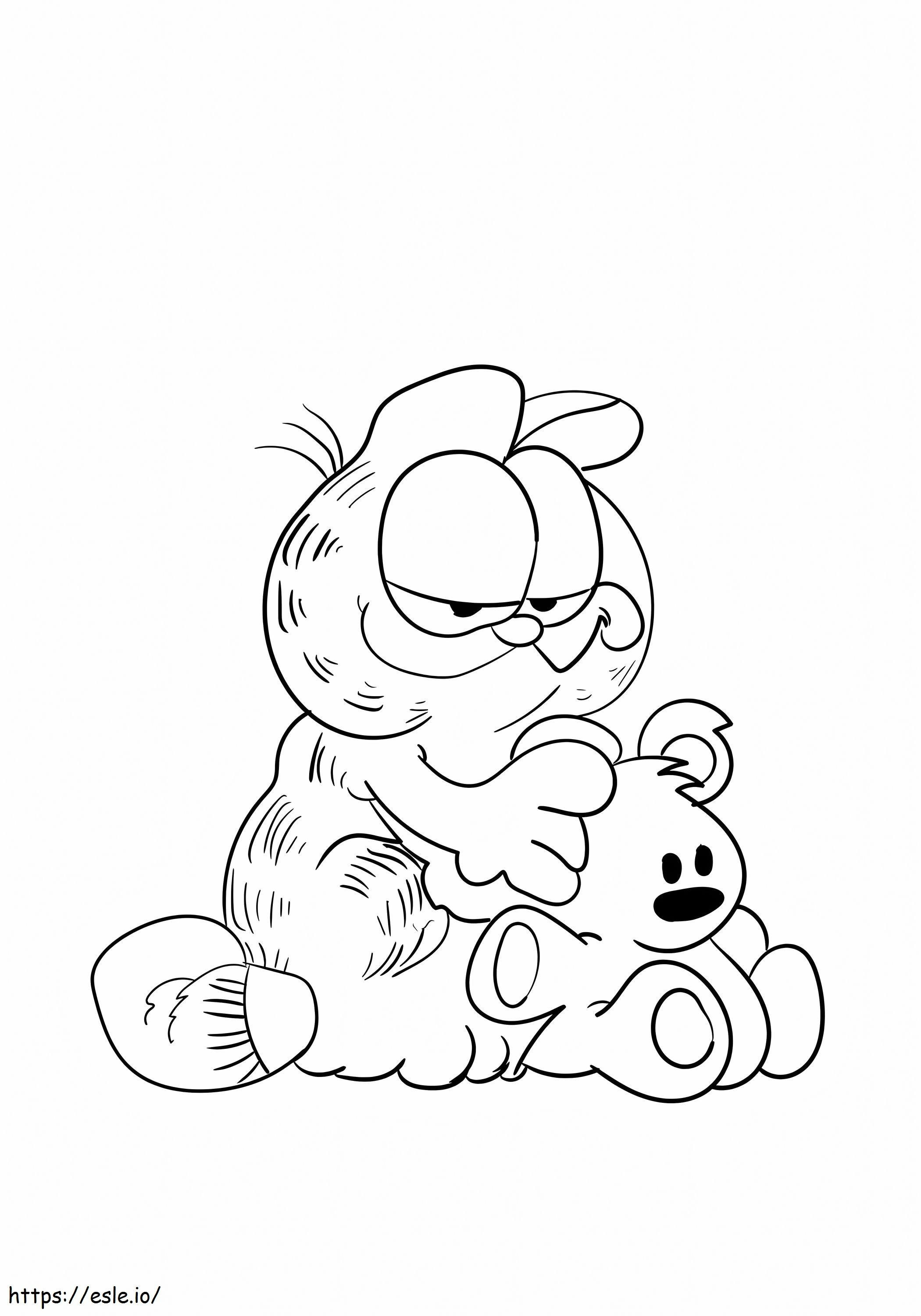 Coloriage Garfield et Pooky à imprimer dessin