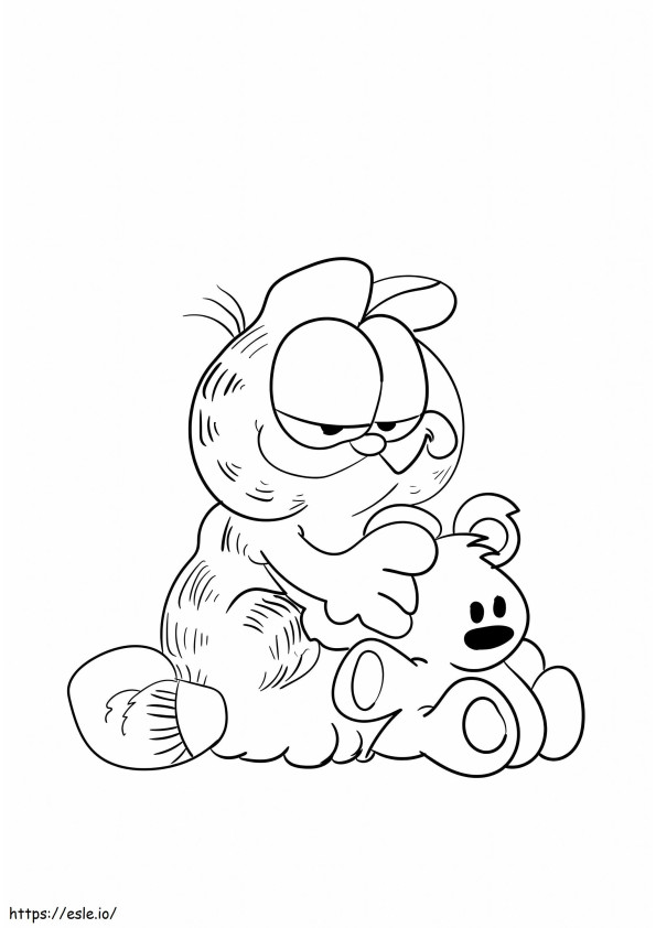 Garfield en Pooky kleurplaat