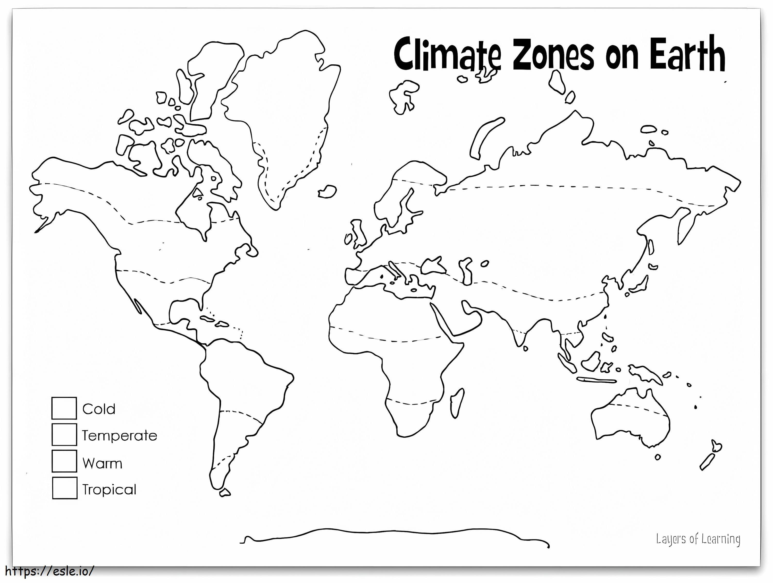 Zonas climáticas na Terra para colorir