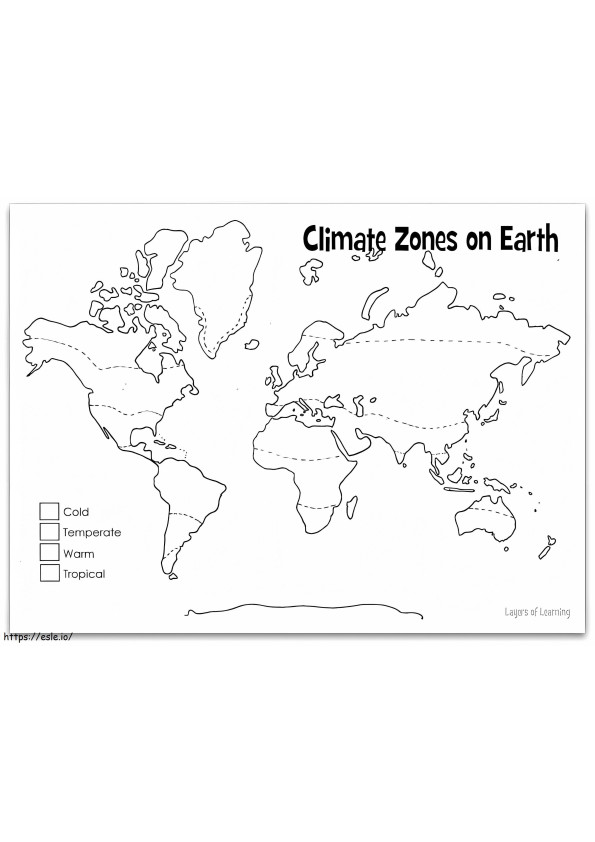 Zonele Climatice de pe Pământ de colorat