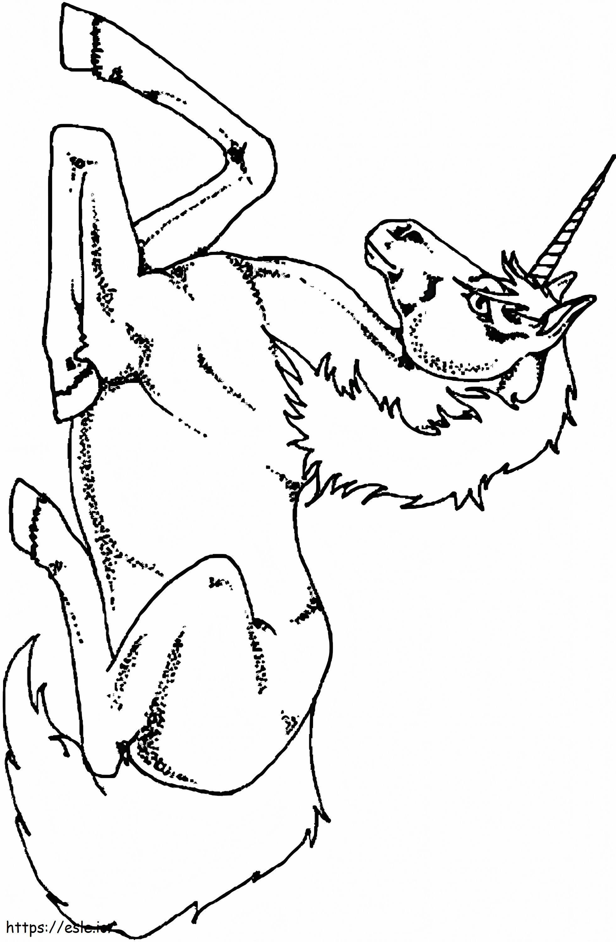 1563929864 Unicorn Sat Down A4 coloring page