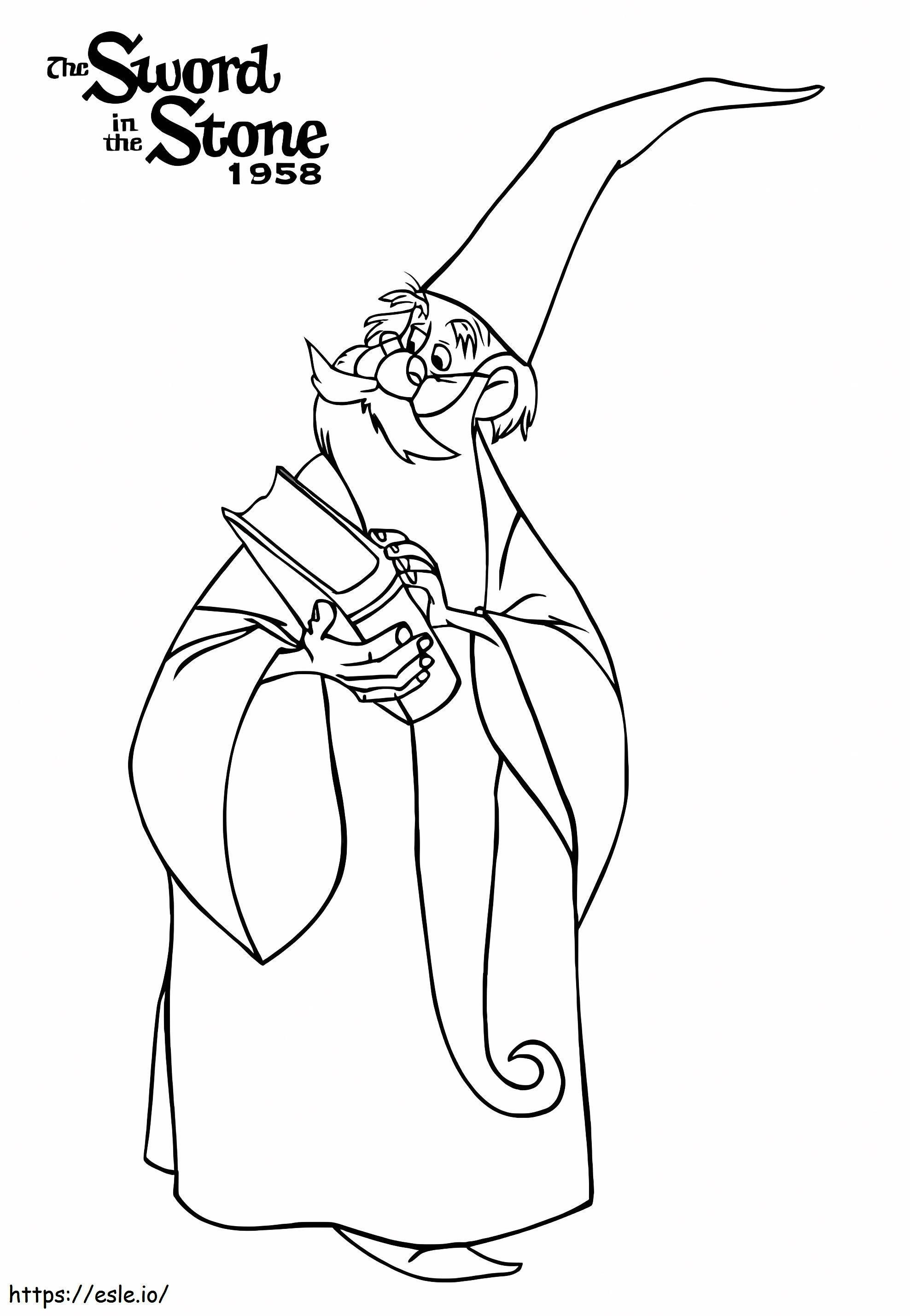 Merlin From The Sword In The Stone coloring page