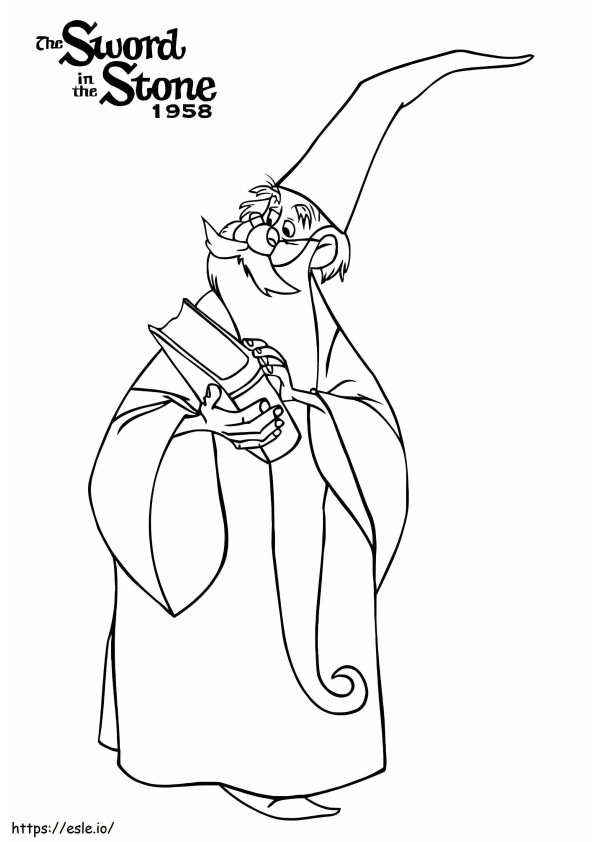 Merlin From The Sword In The Stone coloring page
