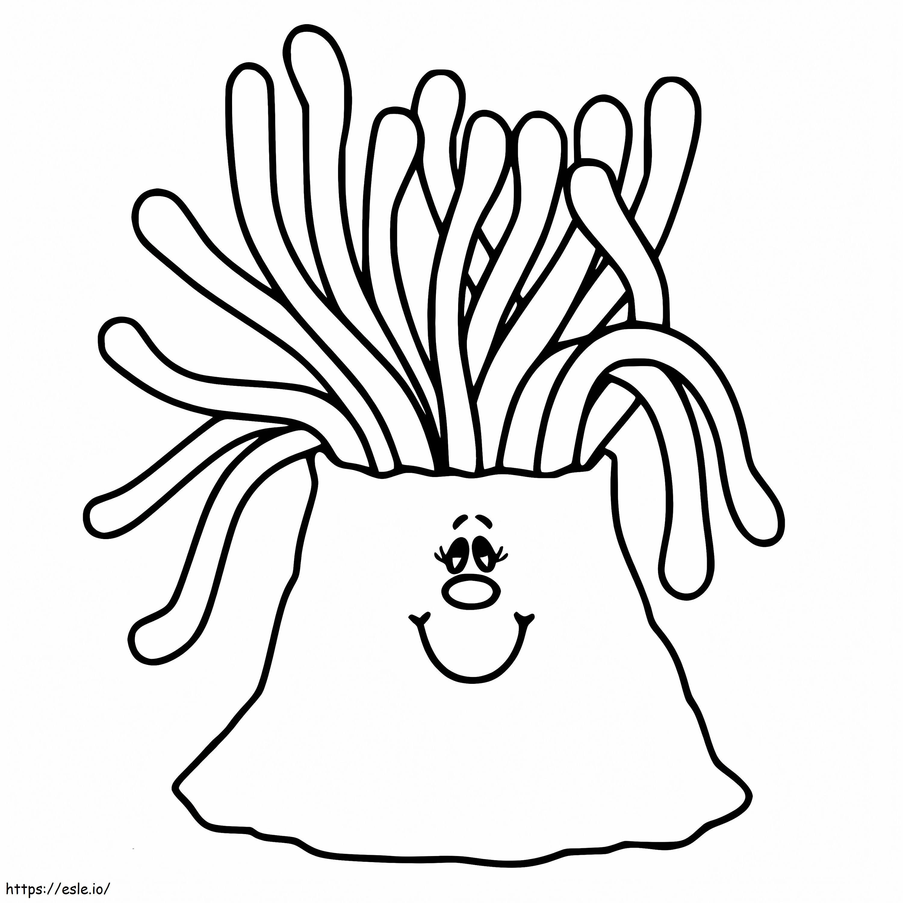 Happy Sea Anemone coloring page