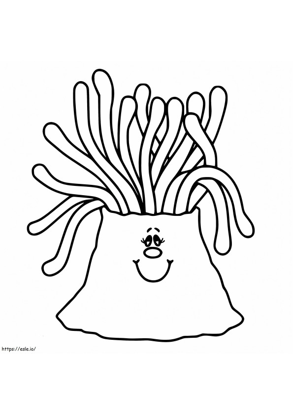 Happy Sea Anemone coloring page