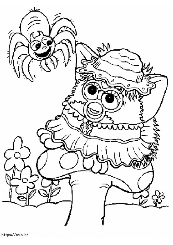 Coloriage Furby et araignée à imprimer dessin