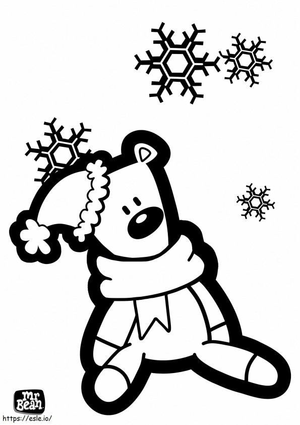 1531707435 Teddy In The Winter A4 coloring page