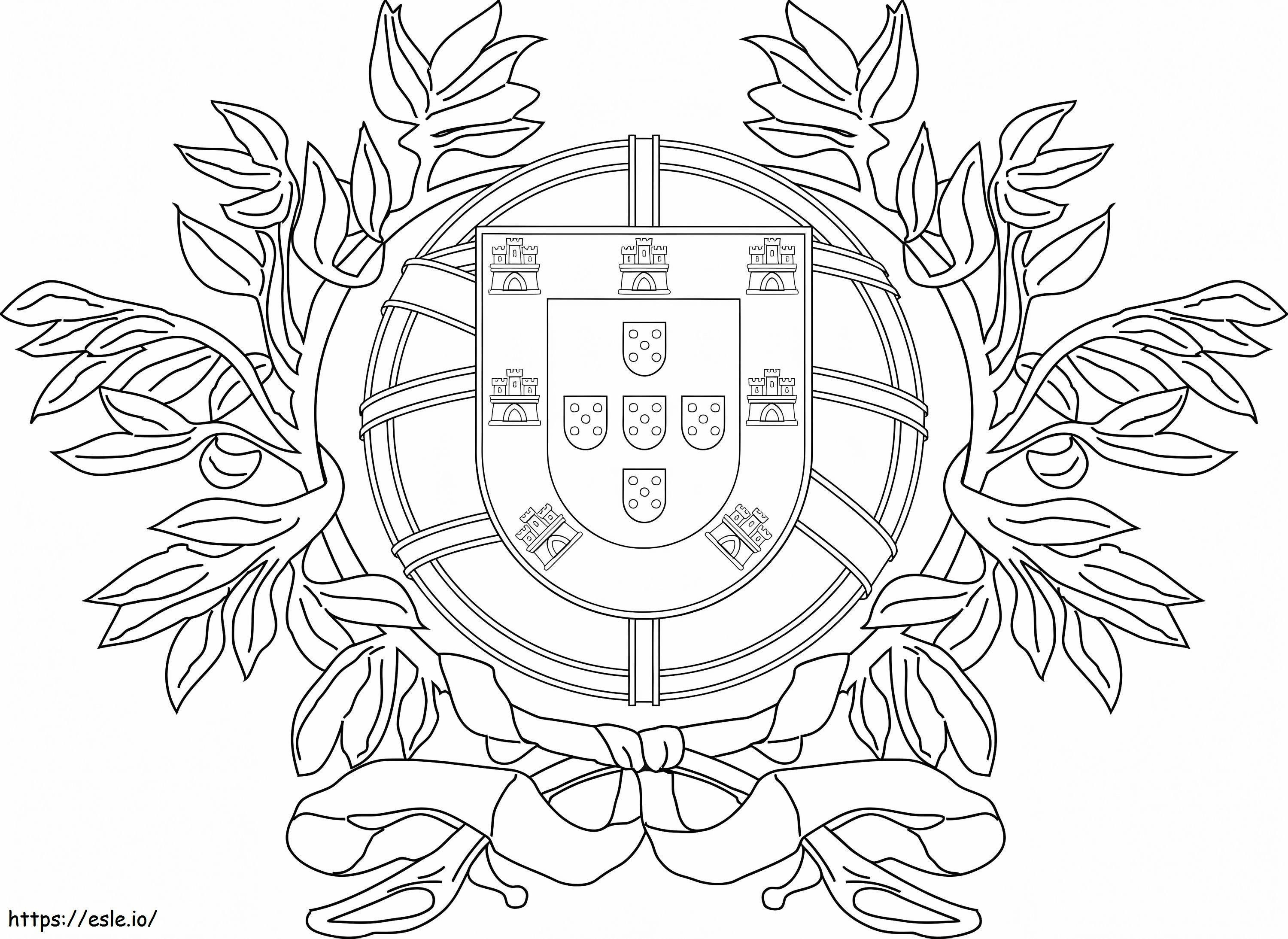 Escudo De Armas De Portugal para colorear