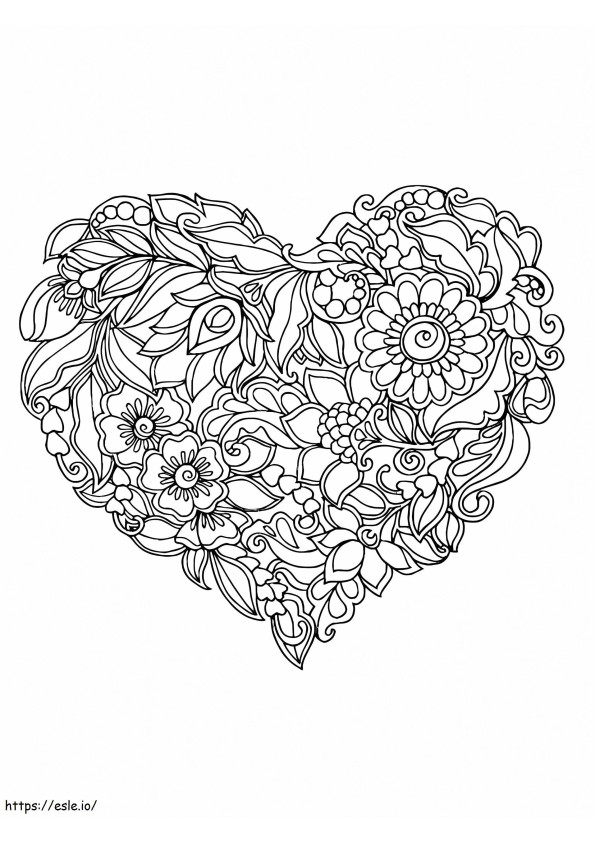 Coloriage Adorable mandala coeur à imprimer dessin