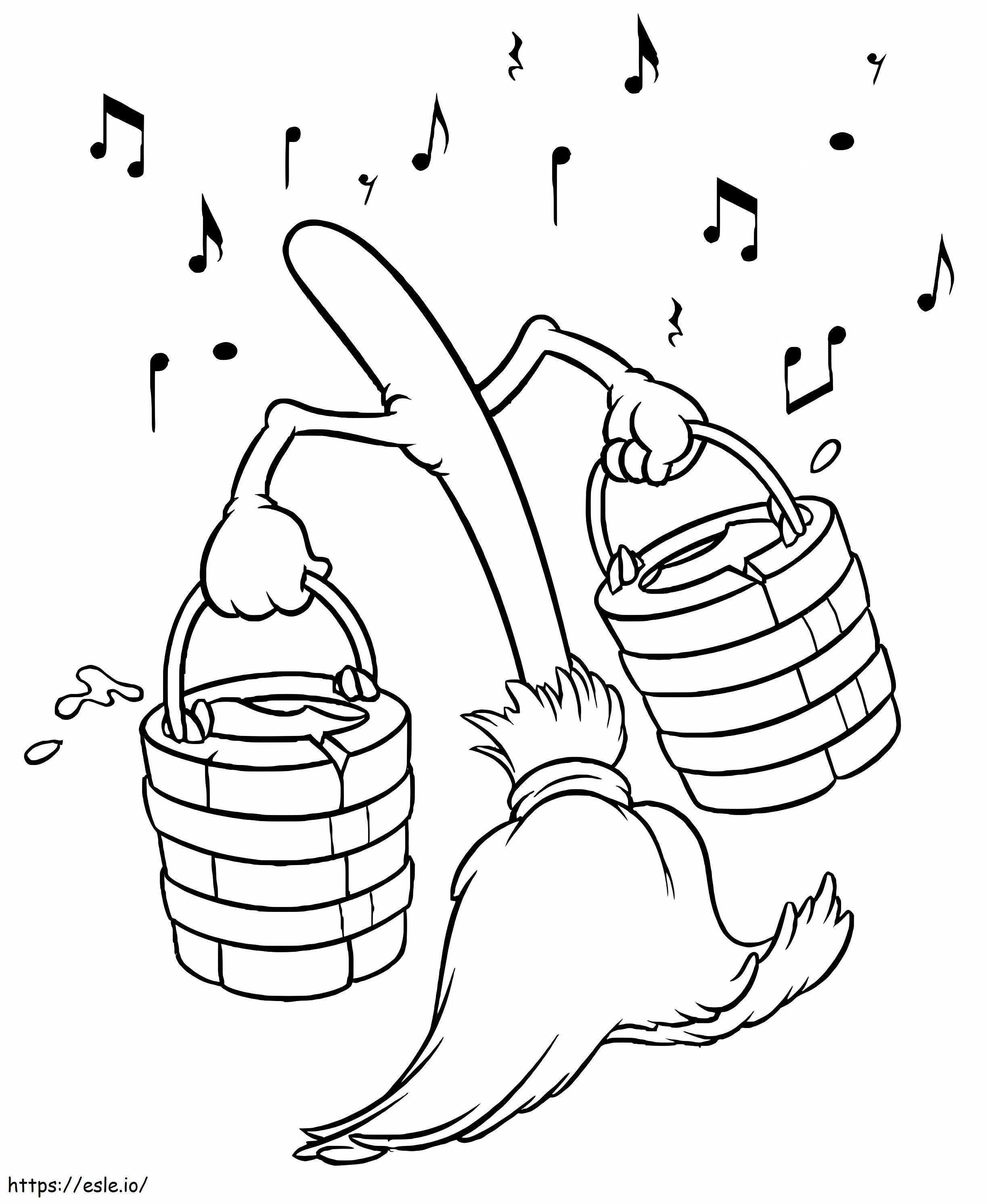 Magic Broom From Fantasia coloring page