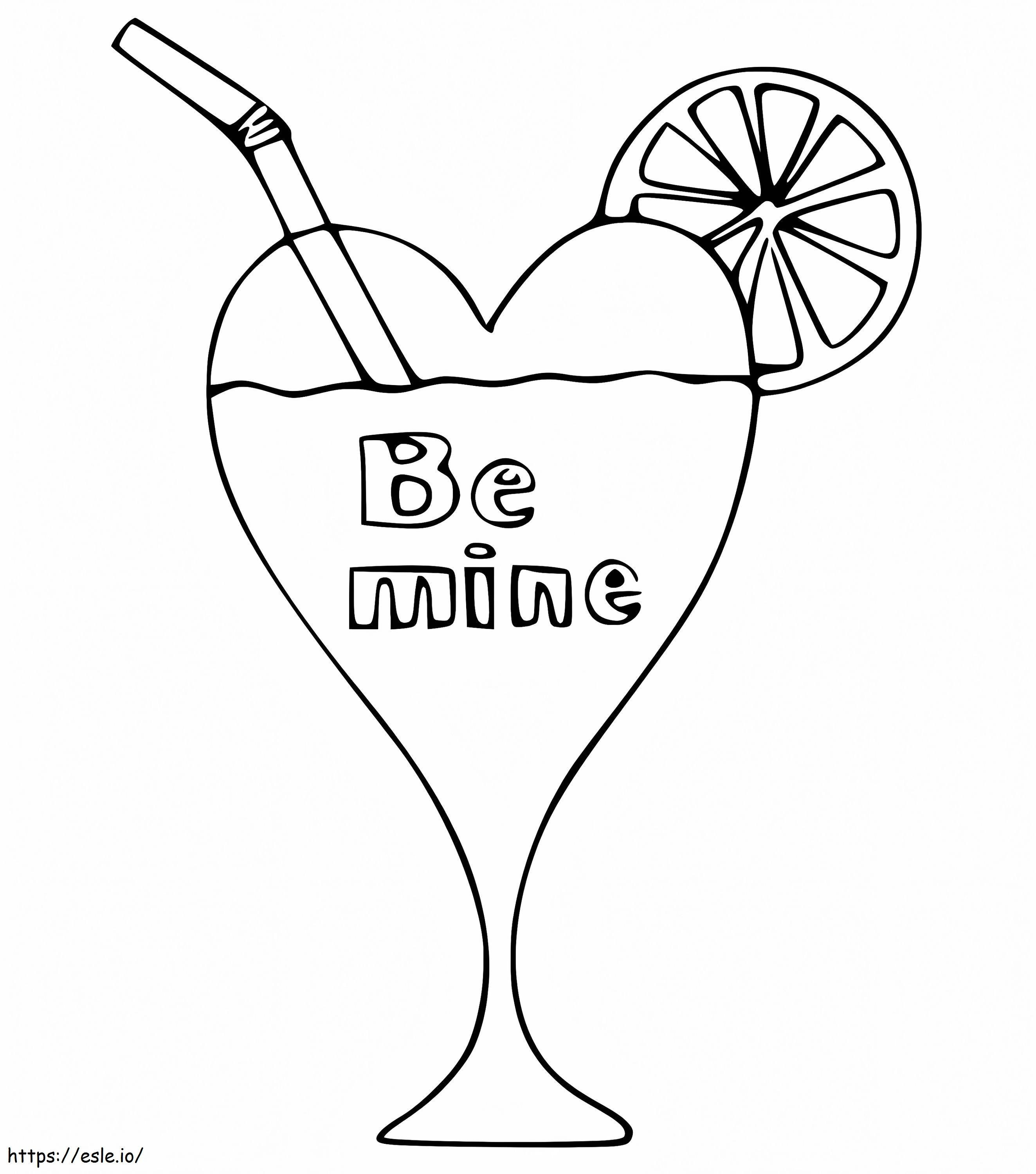 Be Mine Drinking coloring page