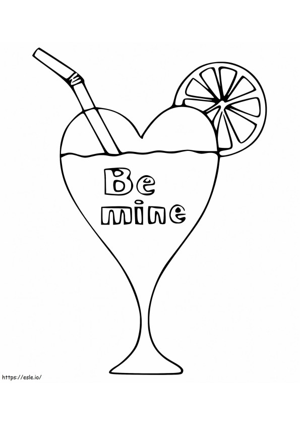 Be Mine Drinking coloring page