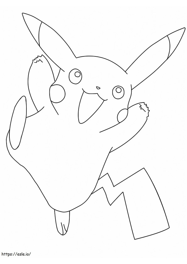 Pikachu saltando para colorear