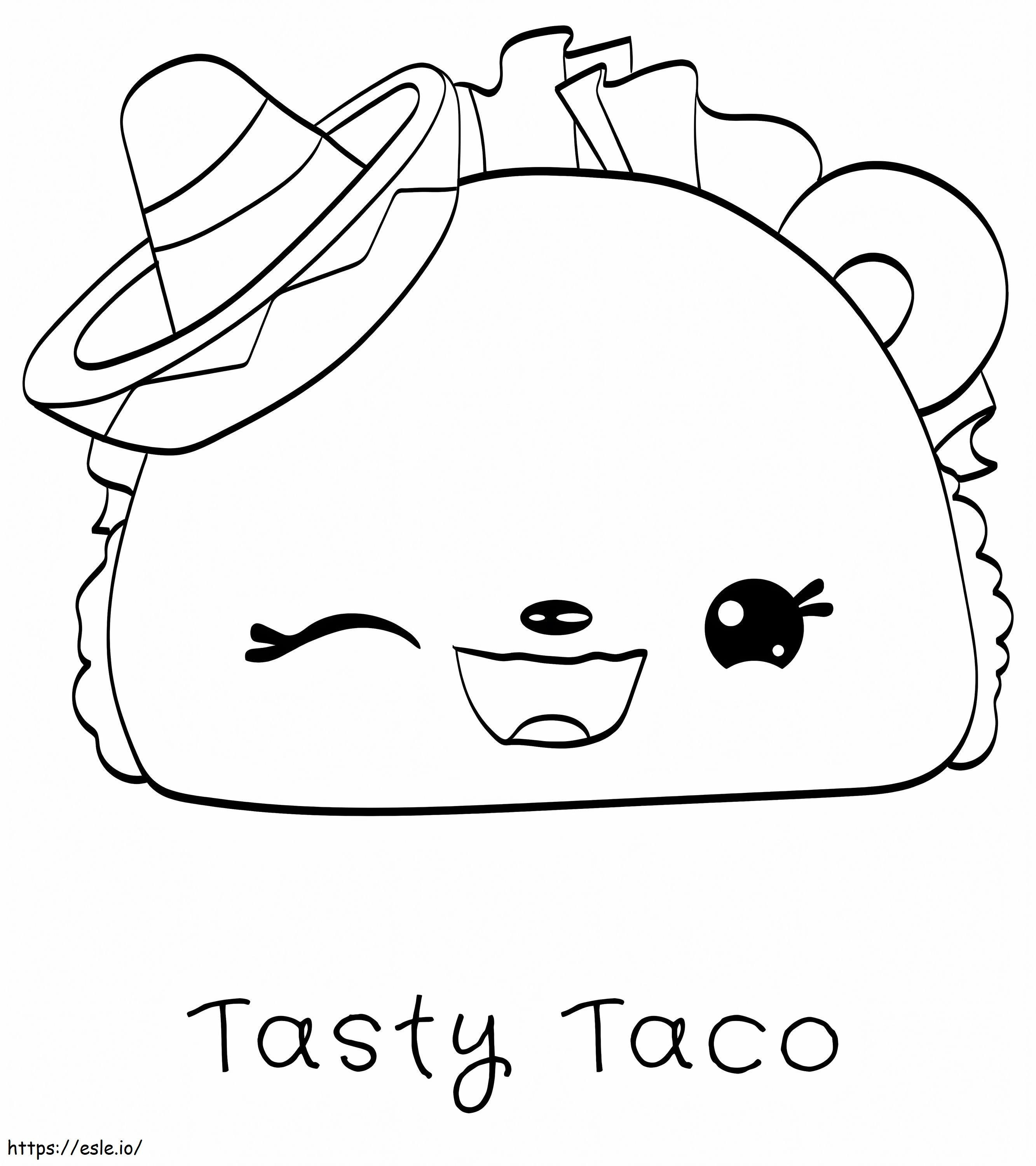 Coloriage Taco savoureux et amusant chez Num Noms à imprimer dessin