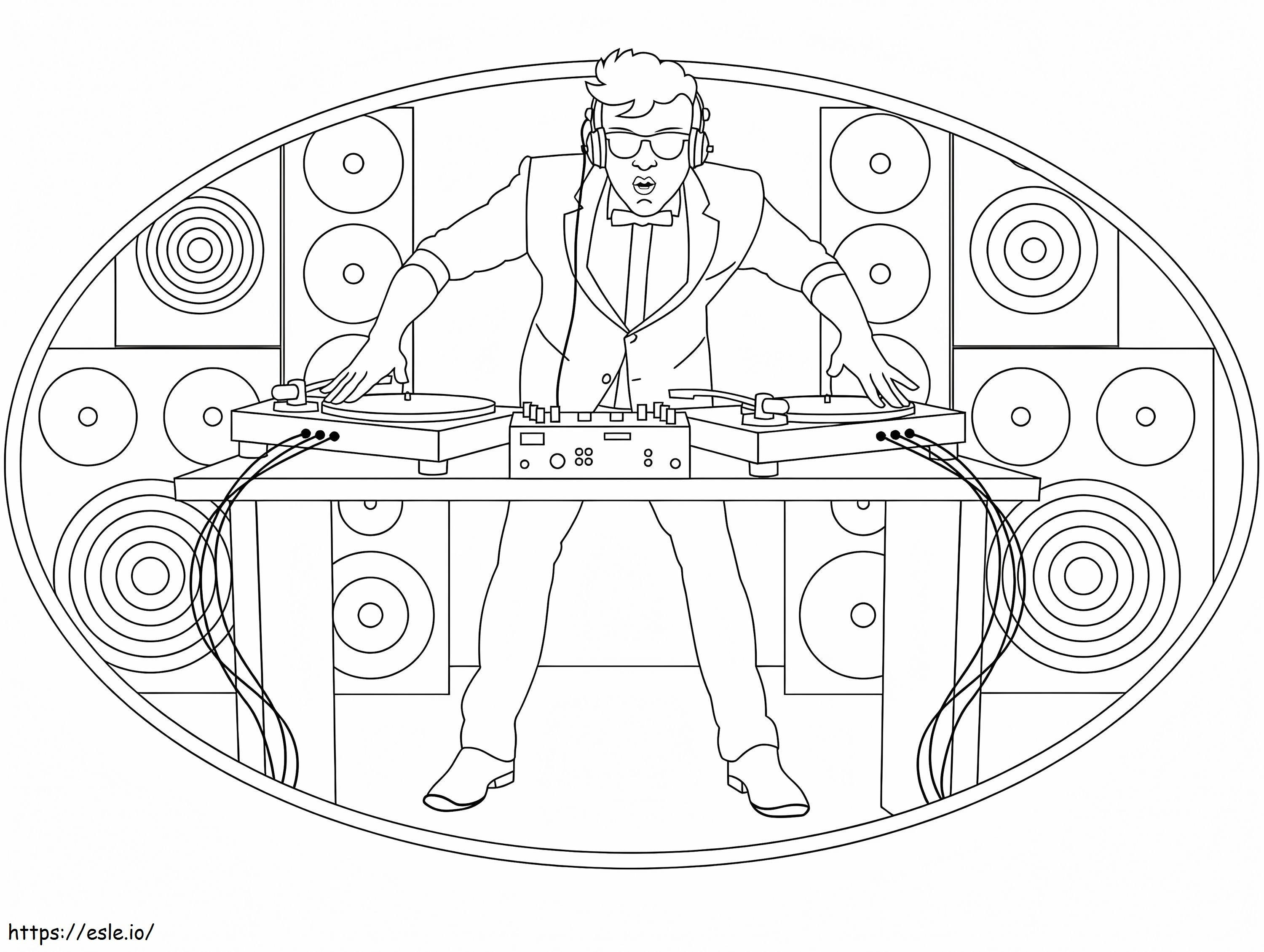 Cool Dj coloring page