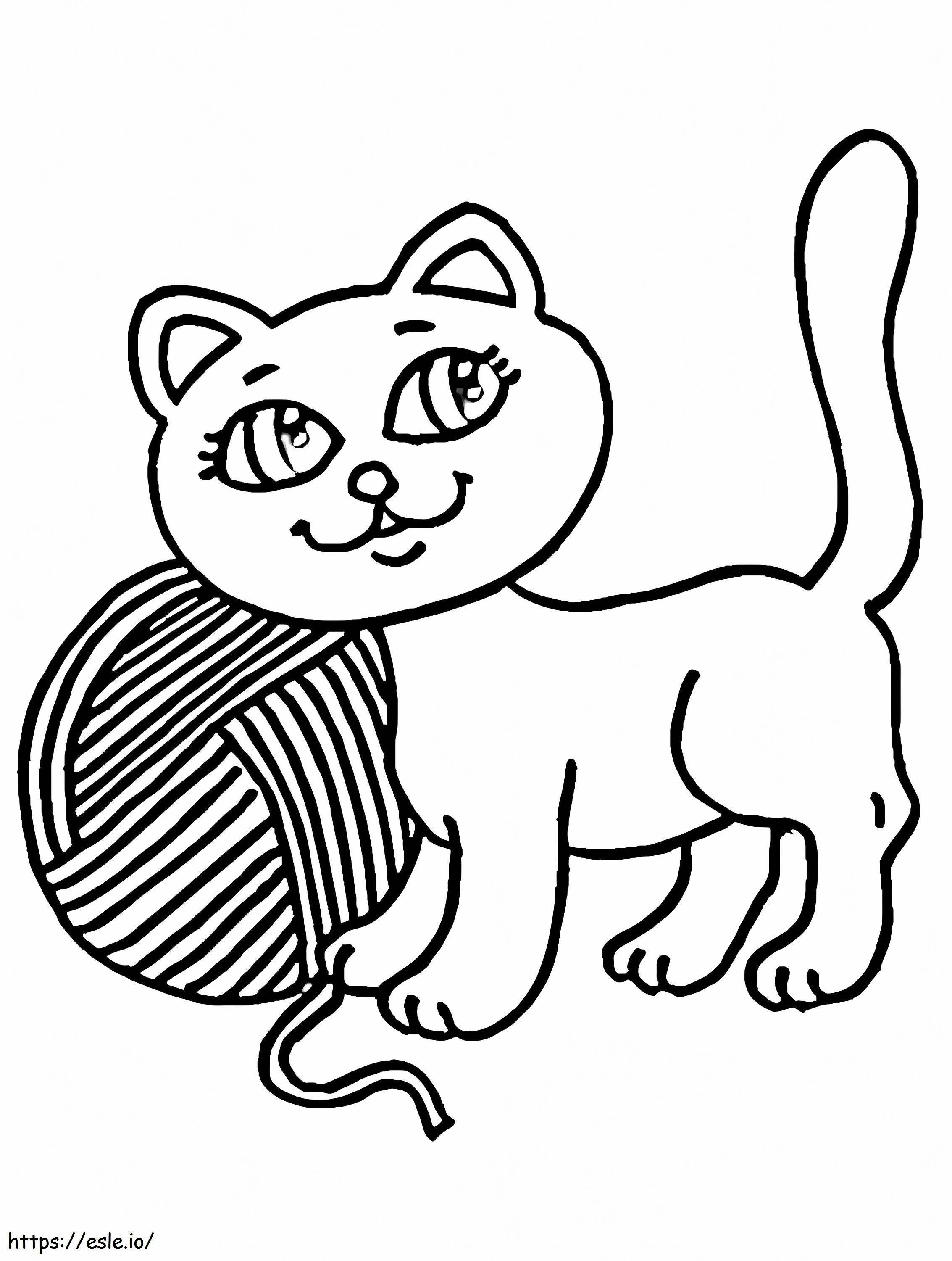 1585040253 Kitty And Yarn coloring page