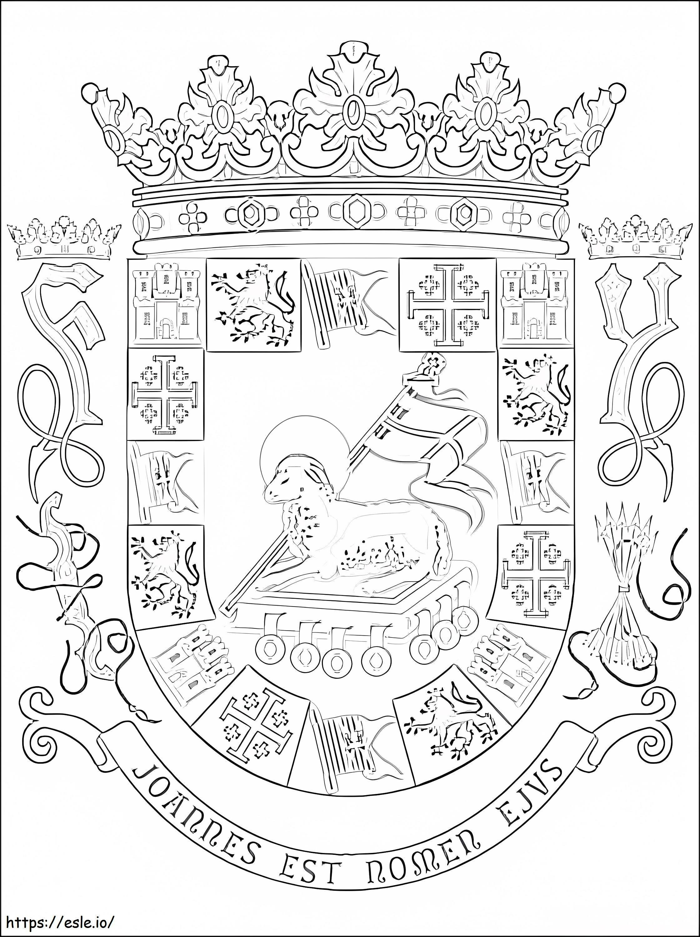 Coat Of Arms Of Puerto Rico coloring page