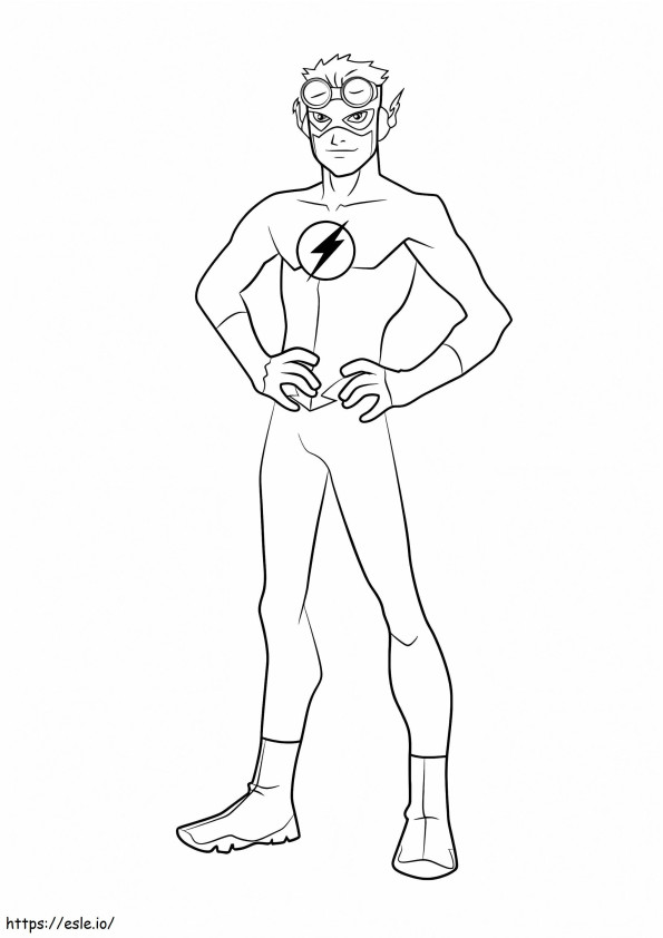Wally West The Flash de colorat