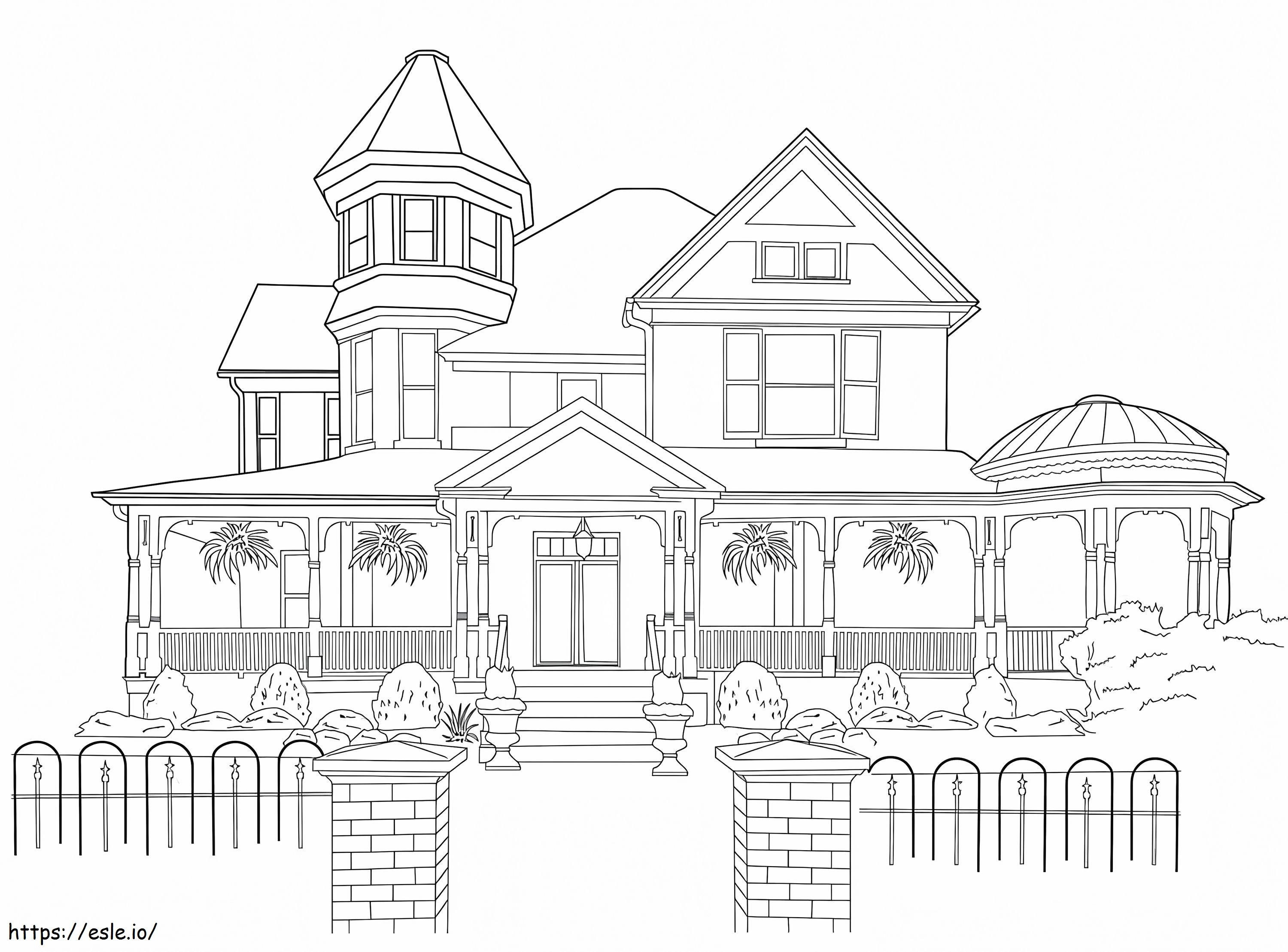 Awesome Mansion coloring page