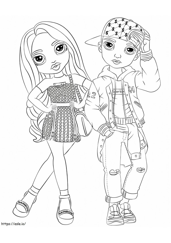 Rainbow High Dolls coloring page