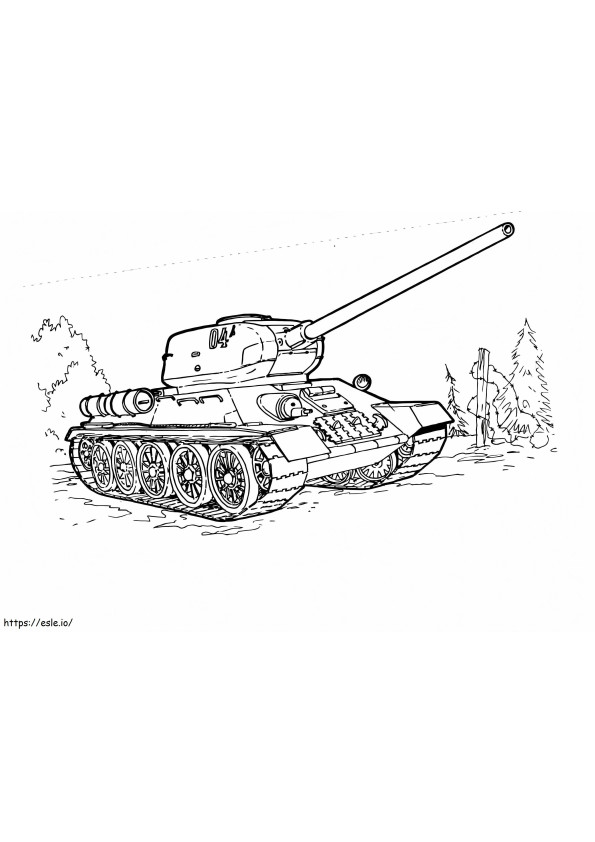 Tanque T 34 para colorir