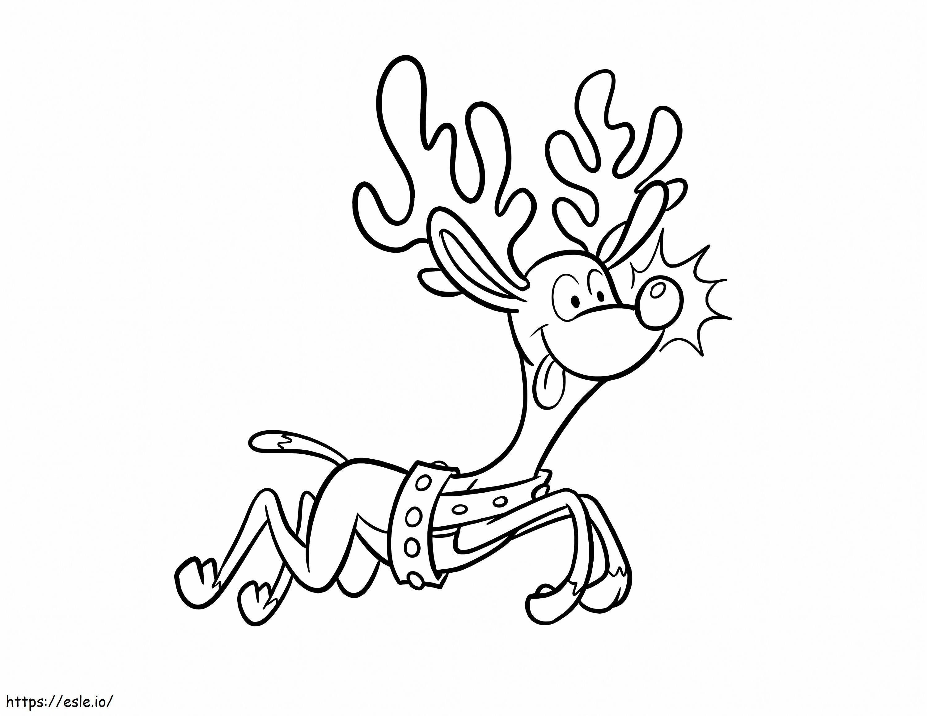 Cartoon Reindeer Running coloring page