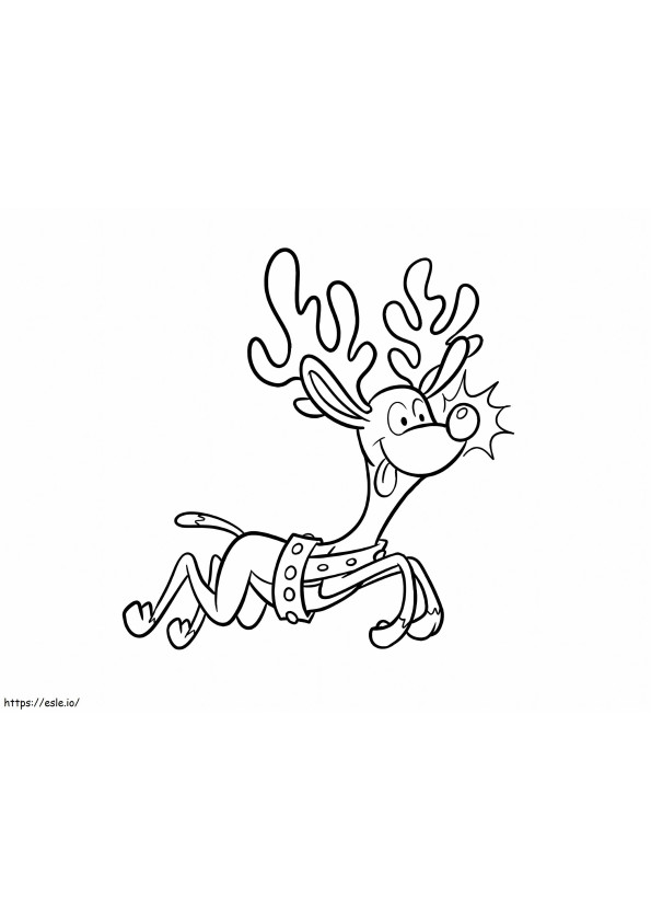 Cartoon Reindeer Running coloring page