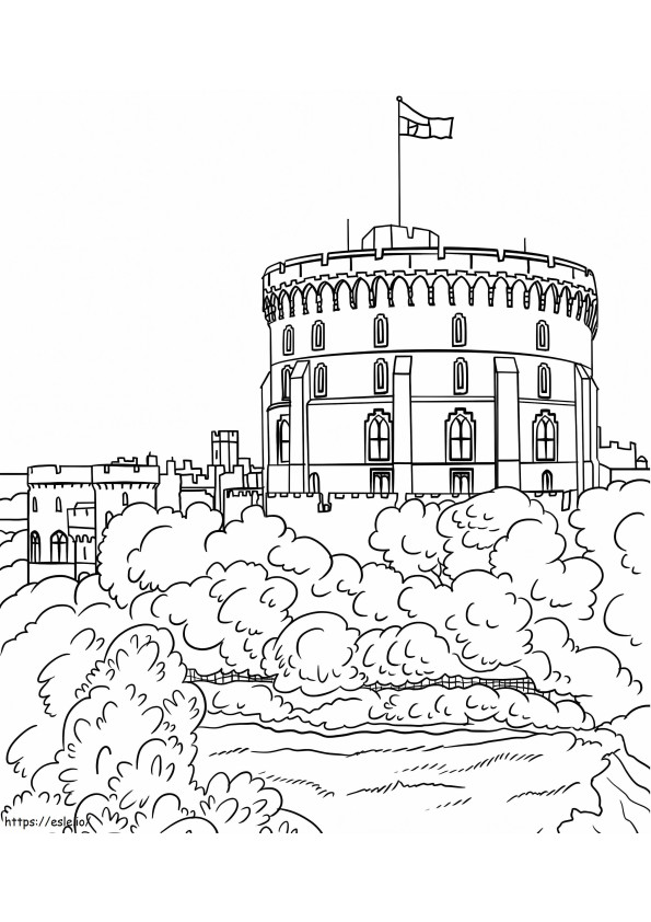 Coloriage château de Windsor à imprimer dessin