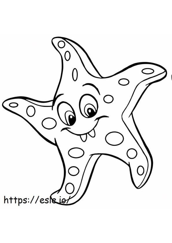 Estrela do mar fofa para colorir