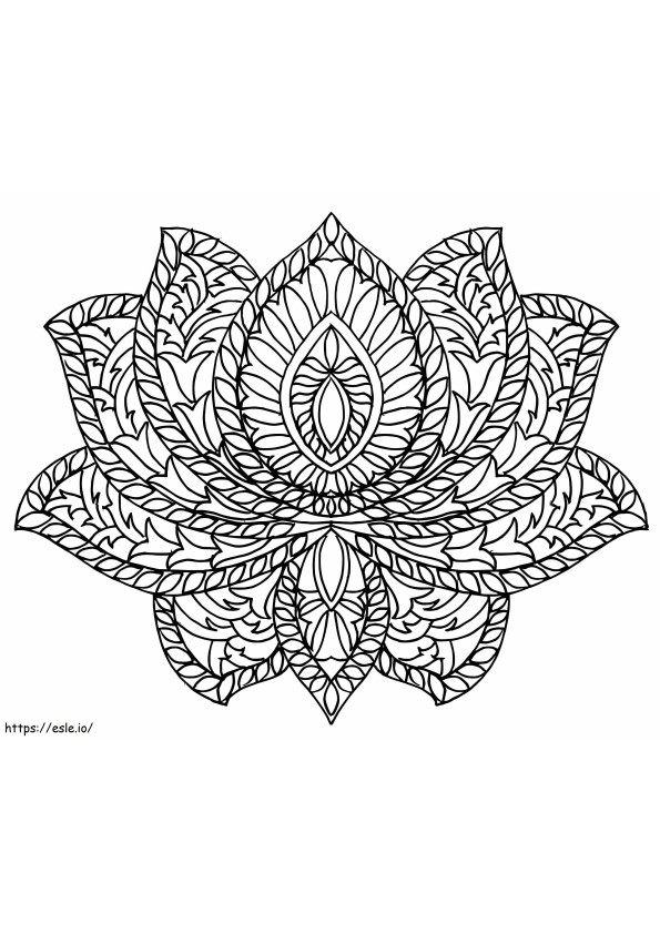 Piękna mandala lotosu kolorowanka