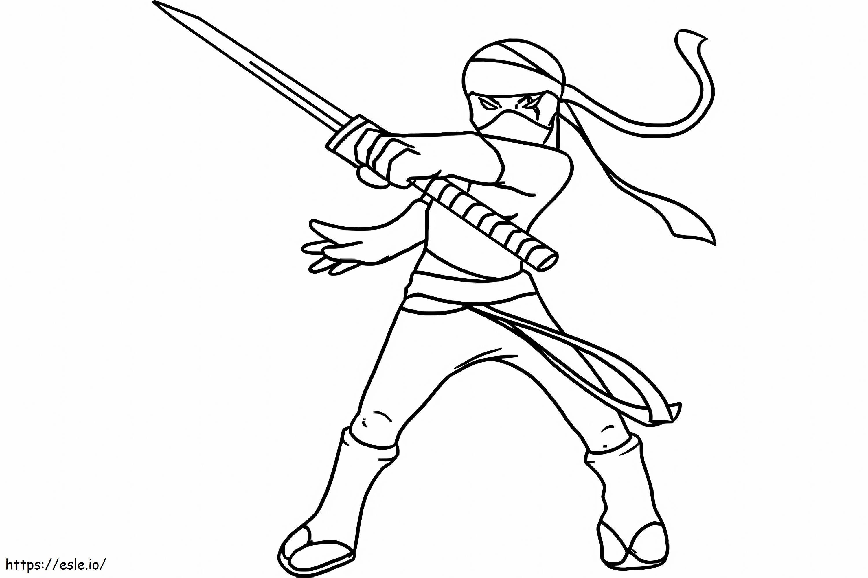 Ninja 5 para colorir