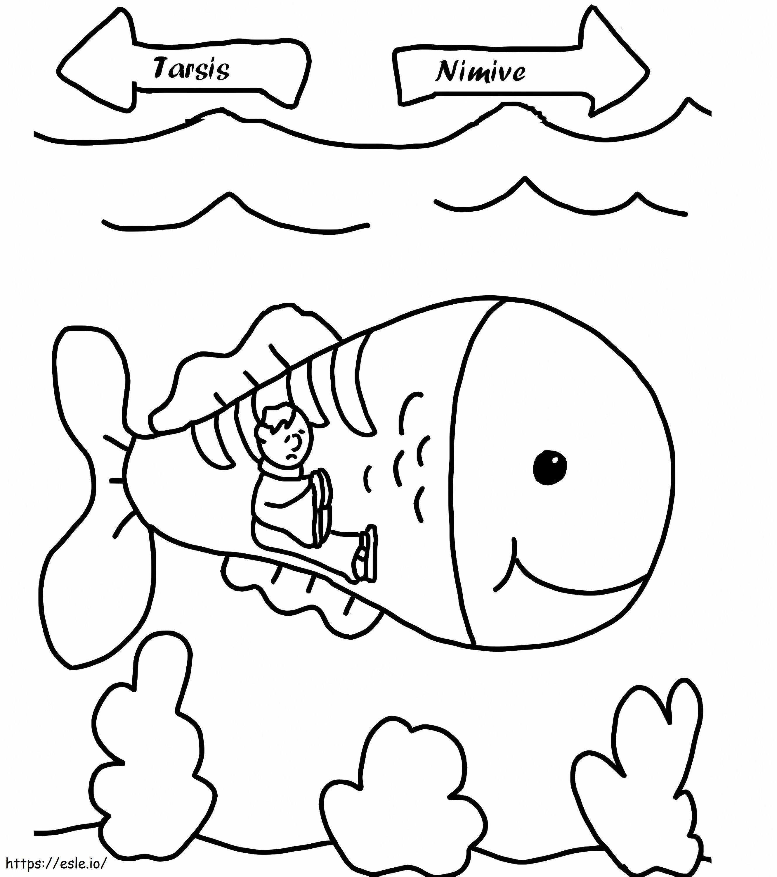 Coloriage Jonas et la baleine 10 à imprimer dessin