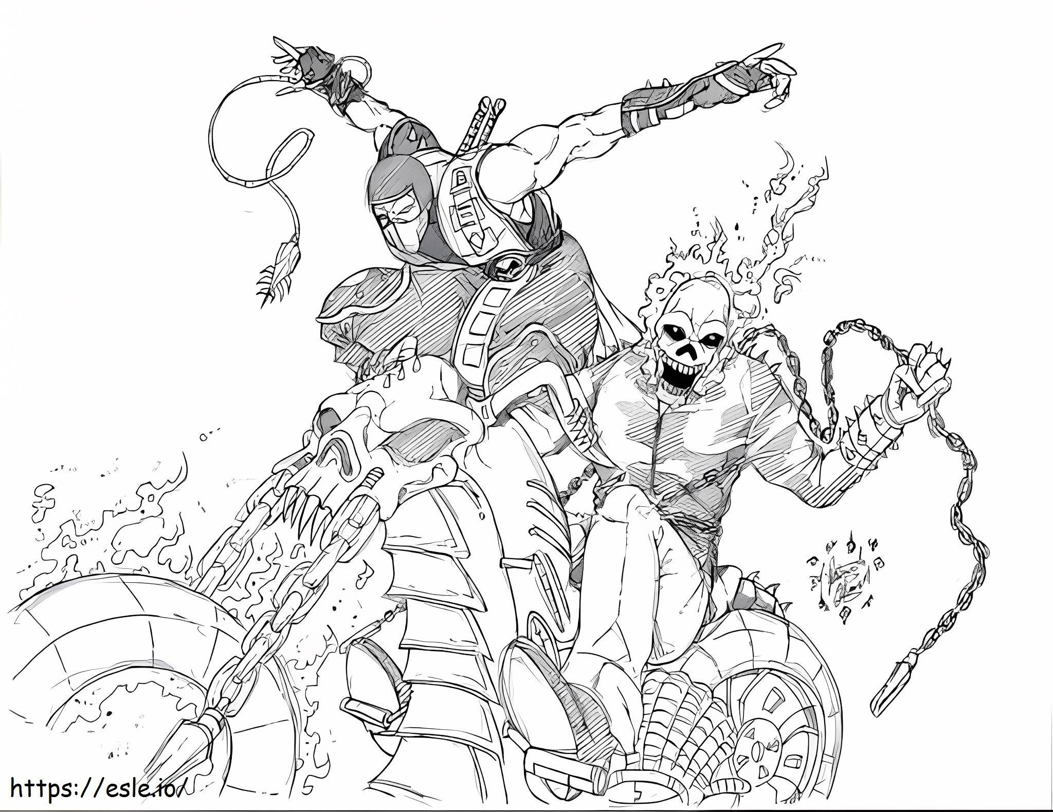 Ghost Rider And Ninja coloring page
