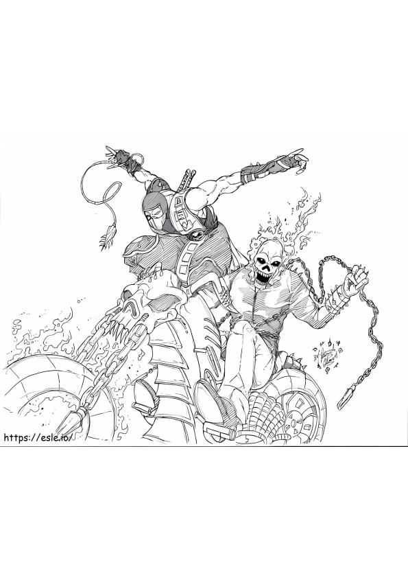 Ghost Rider And Ninja coloring page