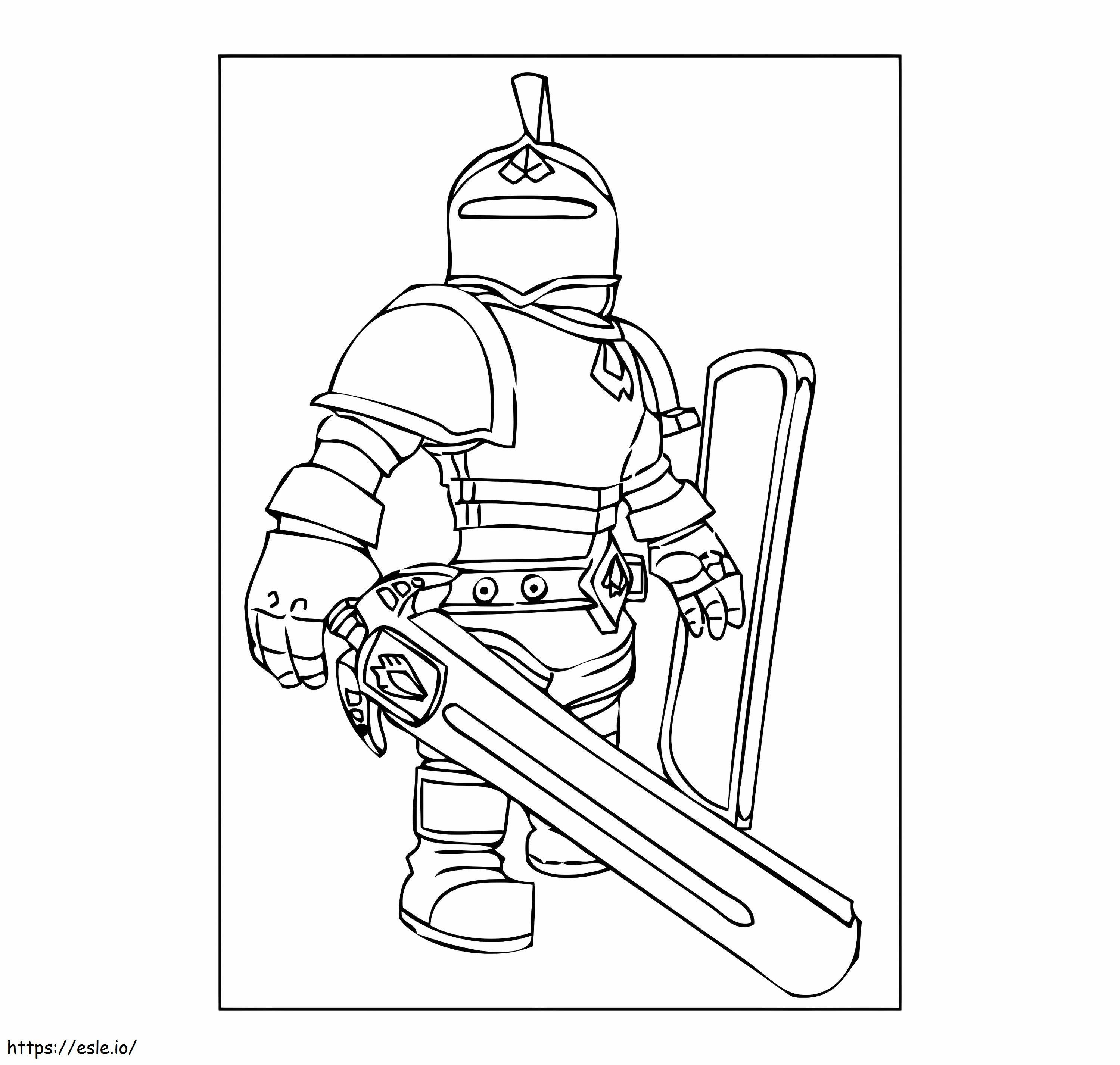 Coloriage Chevalier Roblox avec épée à imprimer dessin